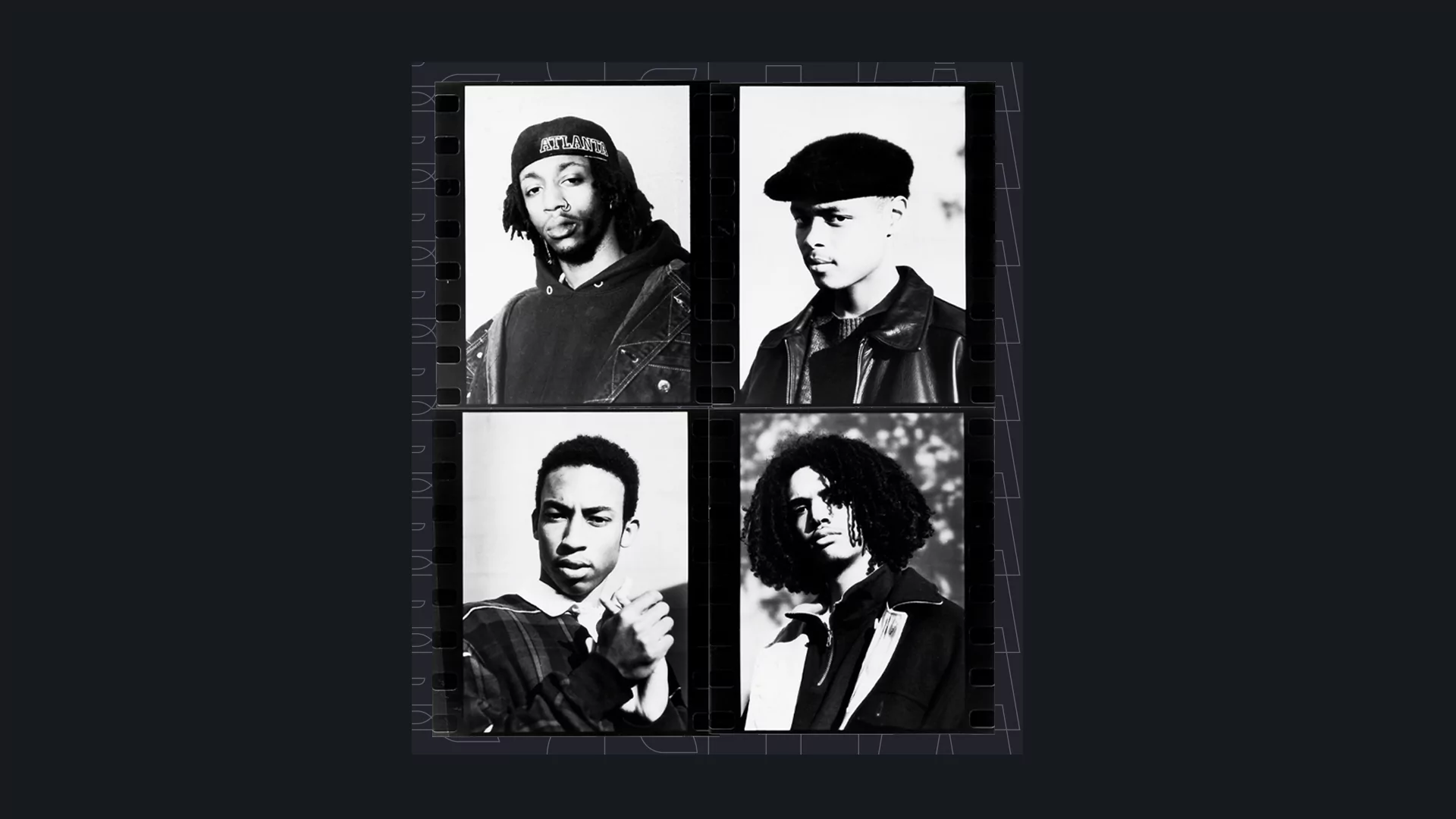 Photo collage of the four members of Souls of Mischief 
